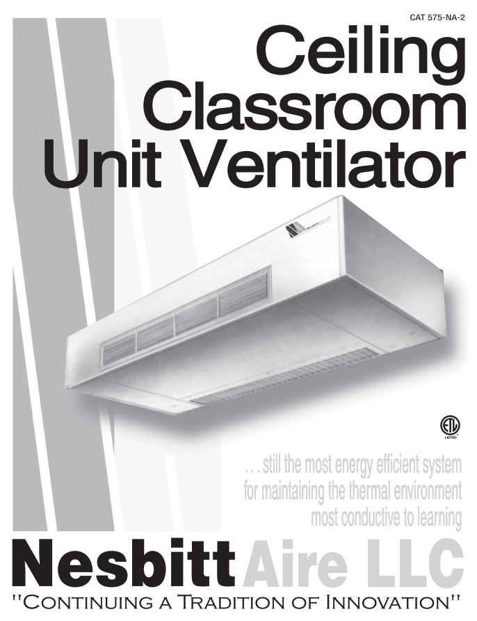 NesbittAire Ceiling Mounted Unit Ventilator