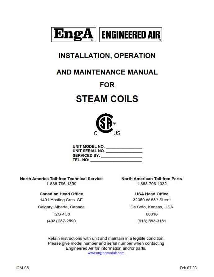 Steam Coils Manual